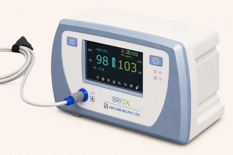 Briox tabletop pulse oximeter with 4.3-inch colour touch display